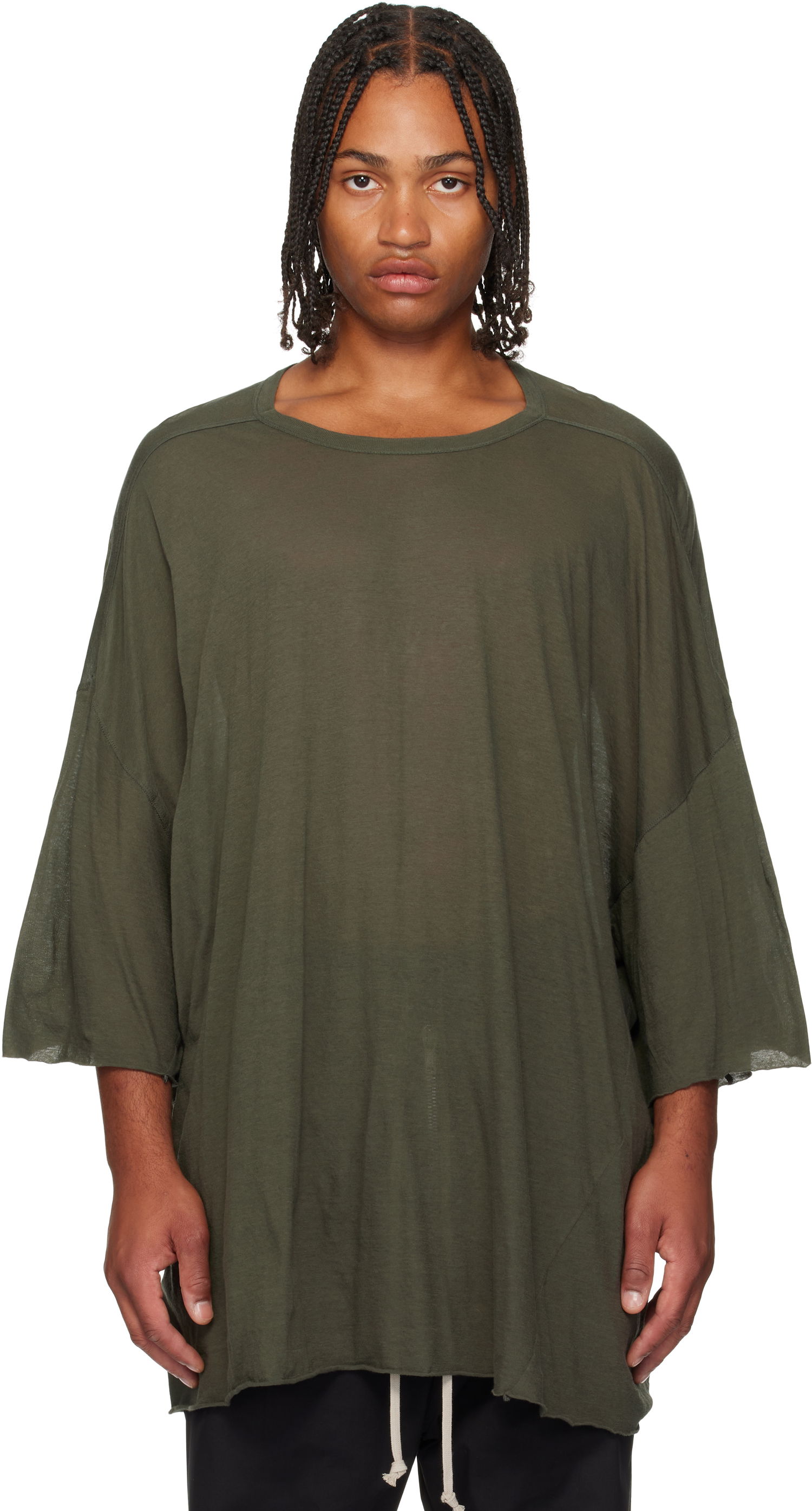 Тениска Rick Owens Rick Owens Concordians Tommy T-Shirt Зелено | RU02E1283 UC, 0