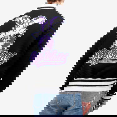 Яке бомбър Off-White Off-White Eagle Wool Varsity Jacket, Size Small Черно | OMEH053S25FAB0011049, 3