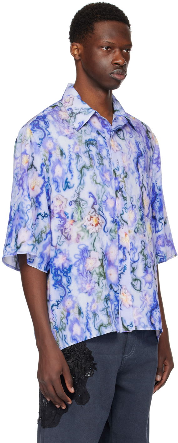Риза Collina Strada Collina Strada Market Print Shirt Синьо | XX3890, 1