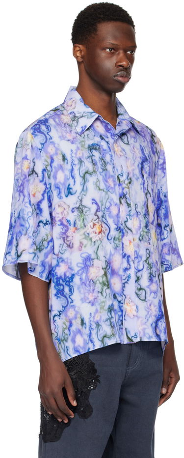 Риза Collina Strada Collina Strada Market Print Shirt Синьо | XX3890, 1
