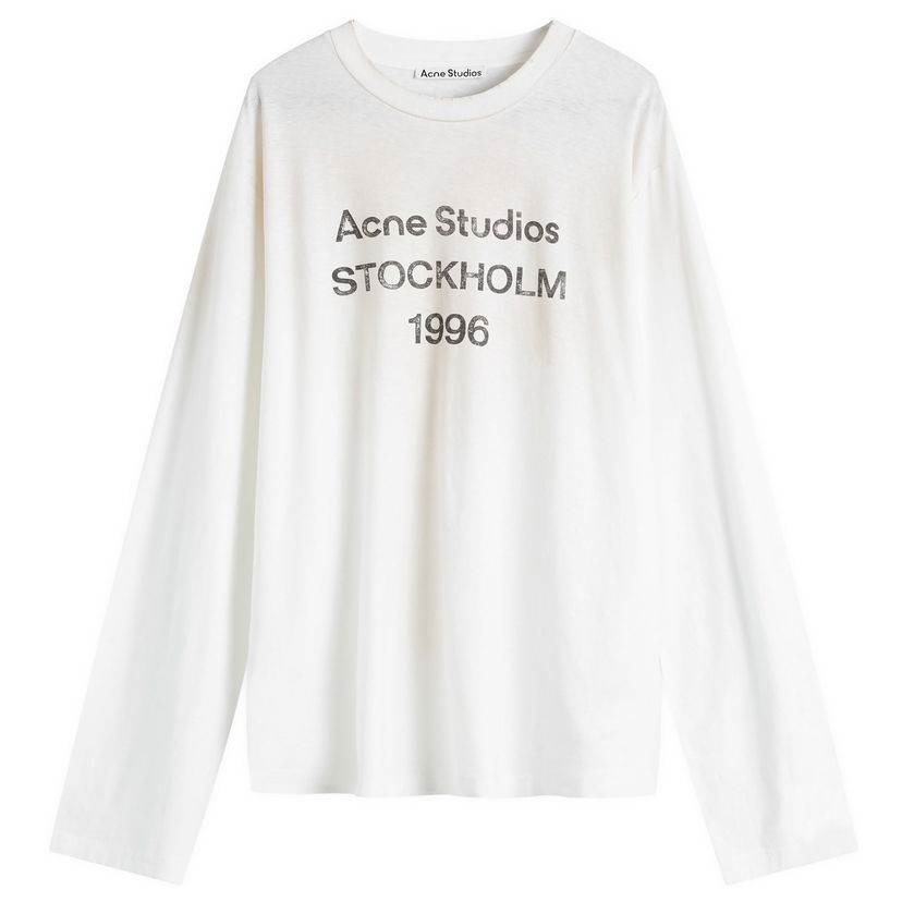 Тениска Acne Studios Edden 1996 Logo Long Sleeve Бяло | CL0197-DC6