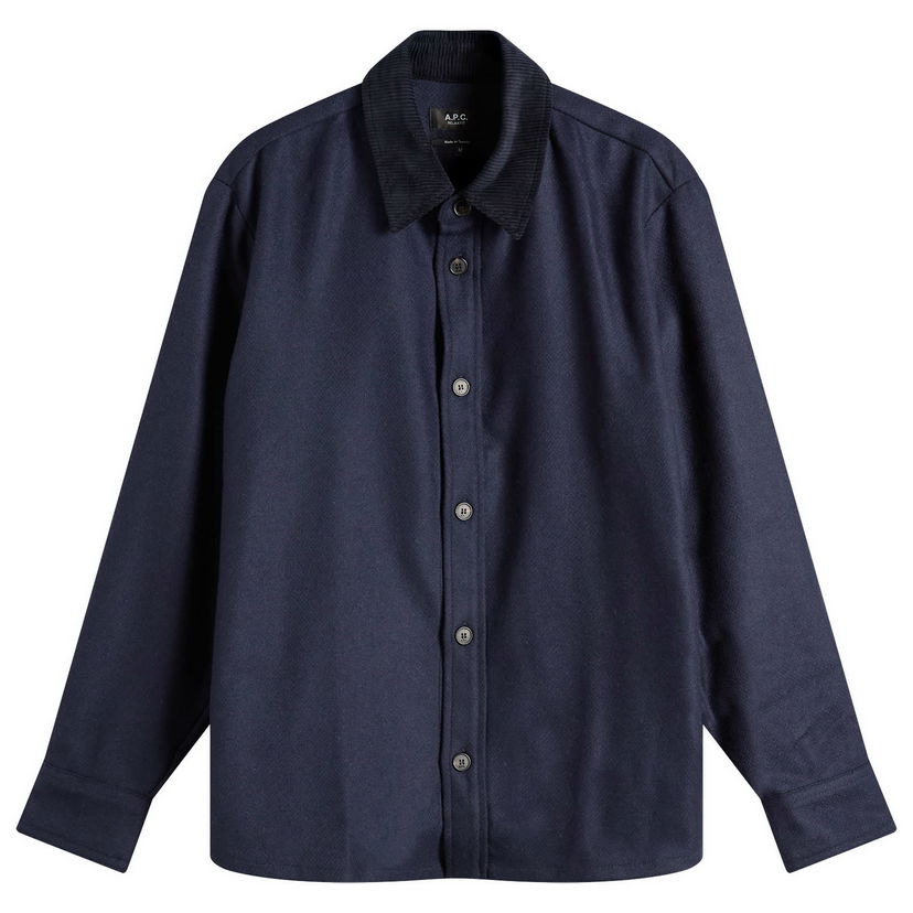Риза A.P.C. Bernado Wool Overshirt, Size Small Тъмно синьо | WVBCV-H32030-PIA