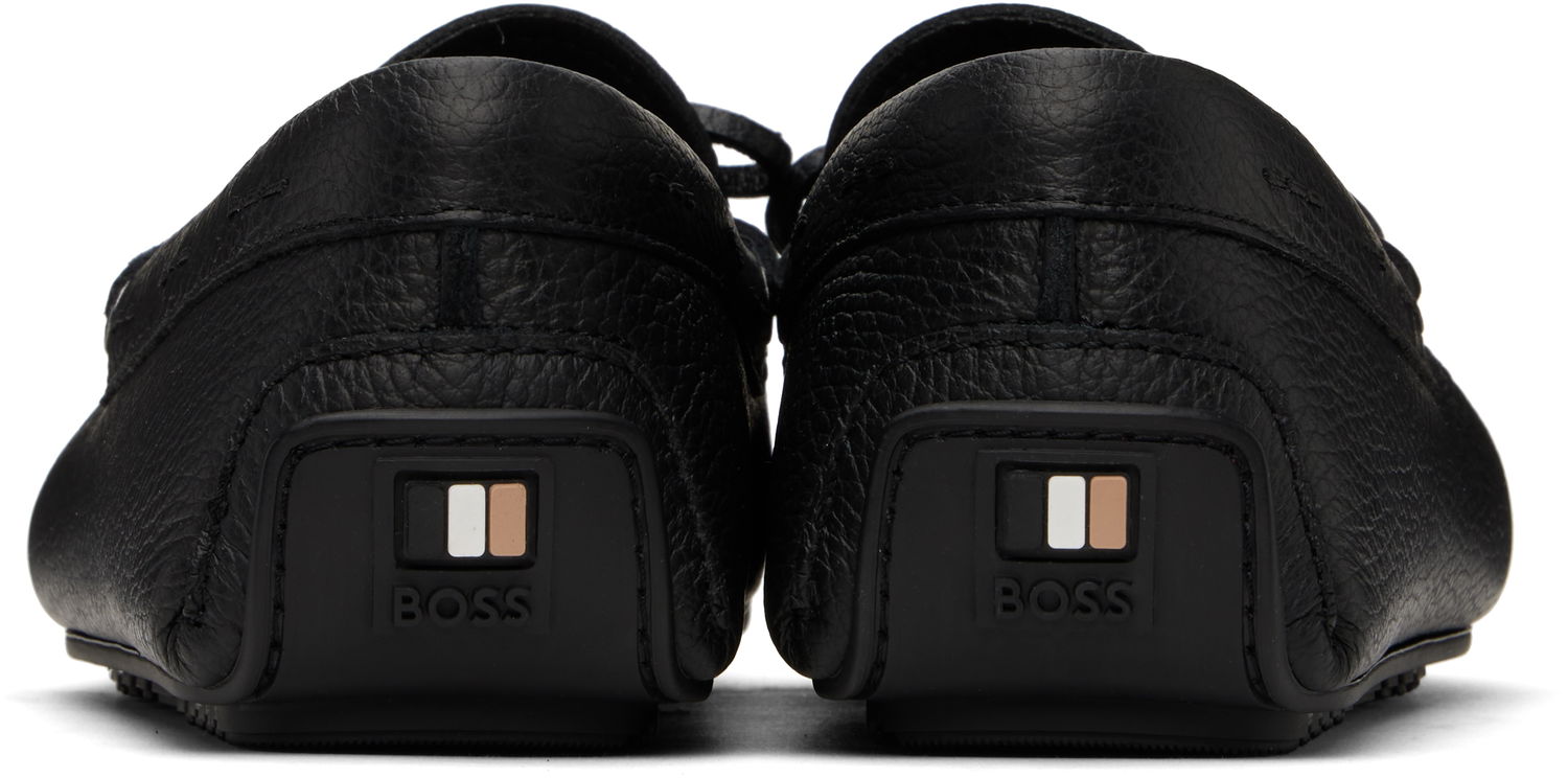 Кецове и обувки BOSS BOSS Grained-Leather Driver Sole Loafers Черно | 50536247, 1
