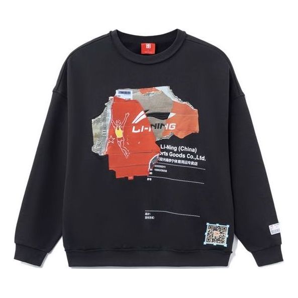 Суитчър Li-Ning Cardboard Graphic Sweatshirt Черно | AHSR919-2