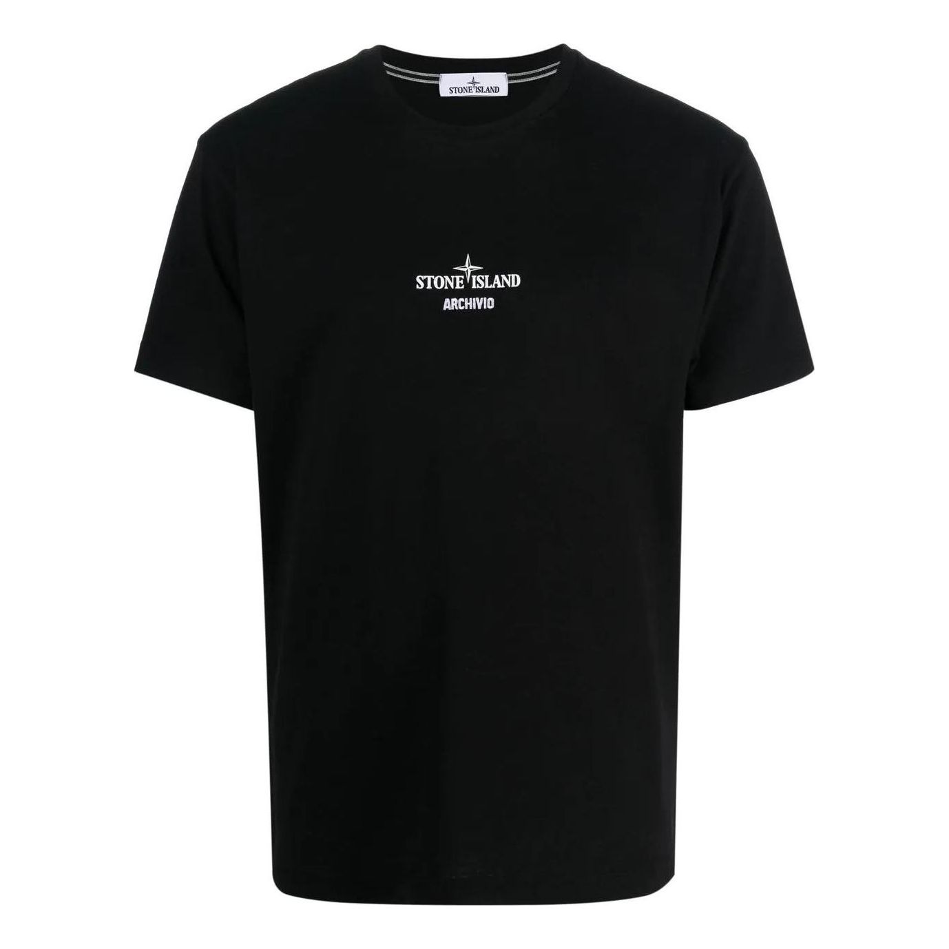 Тениска Stone Island Project Logo-Print Cotton T-Shirt Черно | 78152NS91-V0029, 0