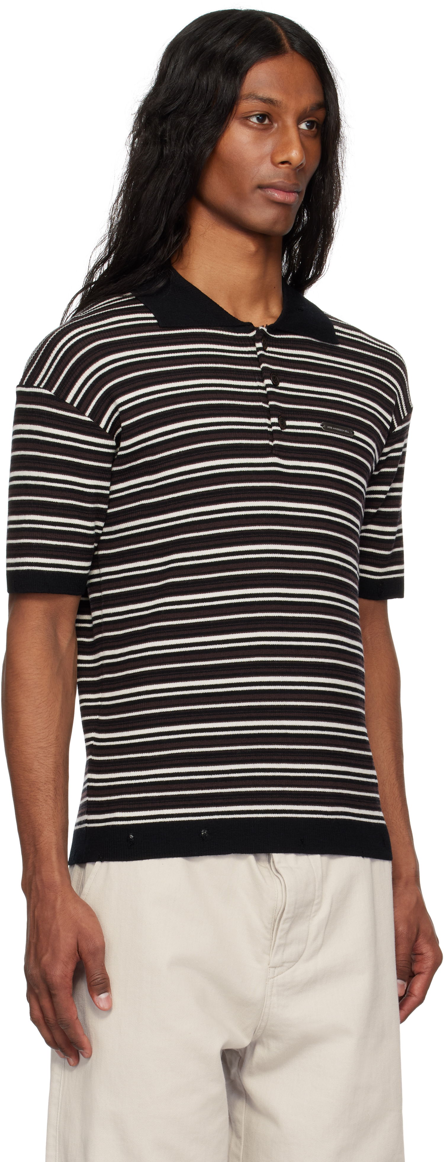 Поло тениска Andersson Bell Andersson Bell Striped Sweater Polo Черно | atb1286m, 1
