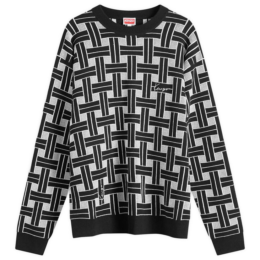 Суитчър KENZO Men's Weave Knit Crew in Black, Size Small | END. Clothing Черно | FE65PU4793CA-99J