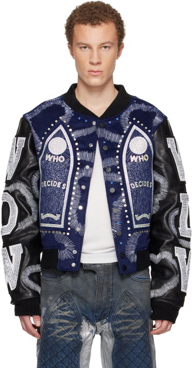 Яке бомбър Who Decides War Who Decides War Hardware Cathedral Leather Varsity Jacket Многоцветен | 1131250010FW25, 0