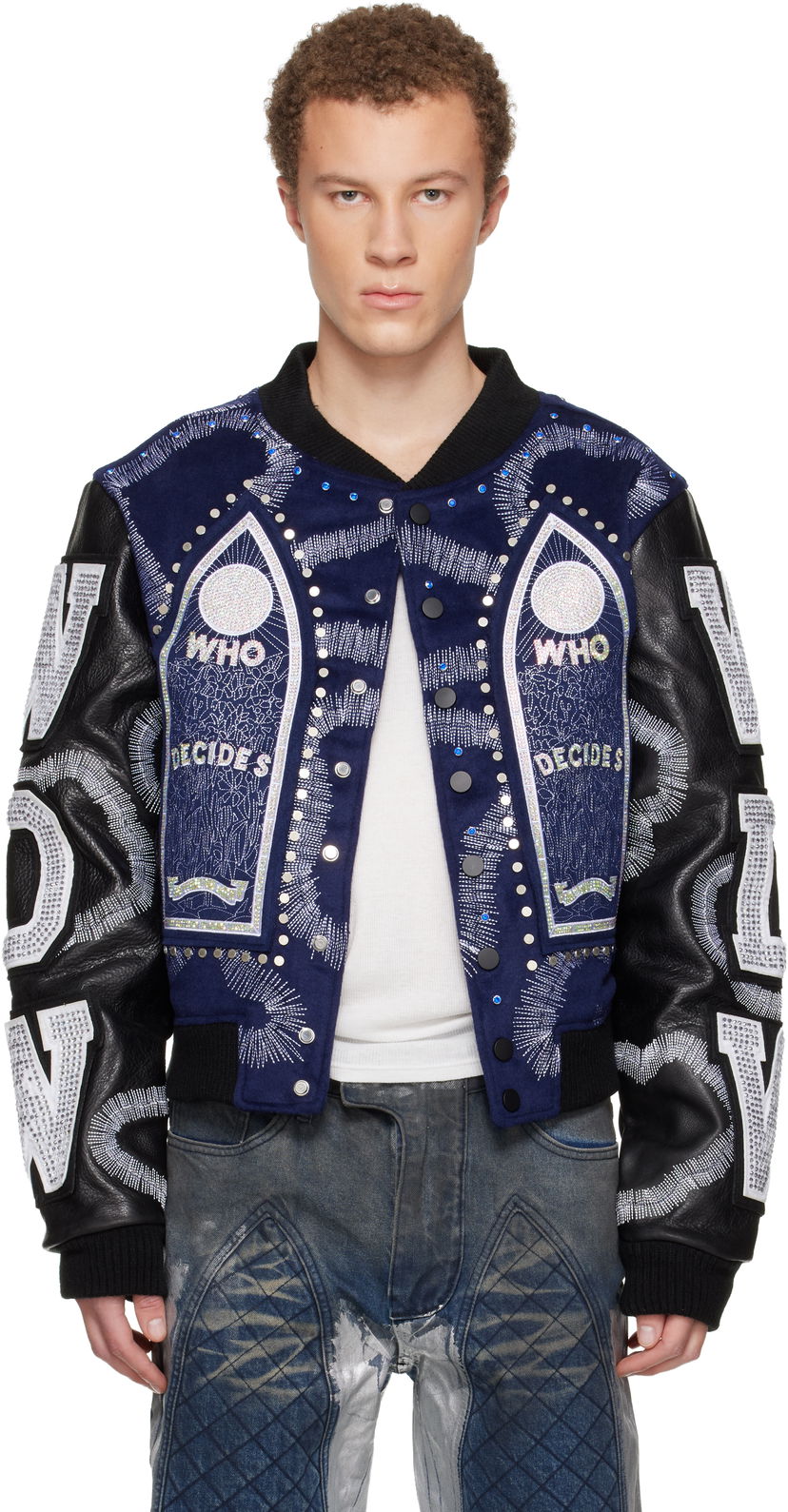 Яке бомбър Who Decides War Who Decides War Hardware Cathedral Leather Varsity Jacket Многоцветен | 1131250010FW25