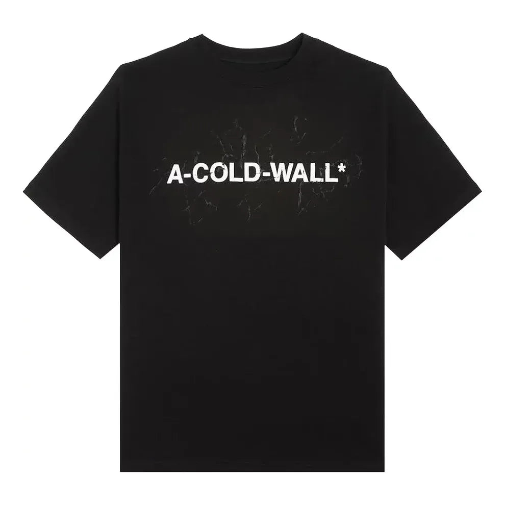 Тениска A-COLD-WALL* Knitted Logo Graphic T-Shirt Черно | ACWMTS045-BLACK, 0