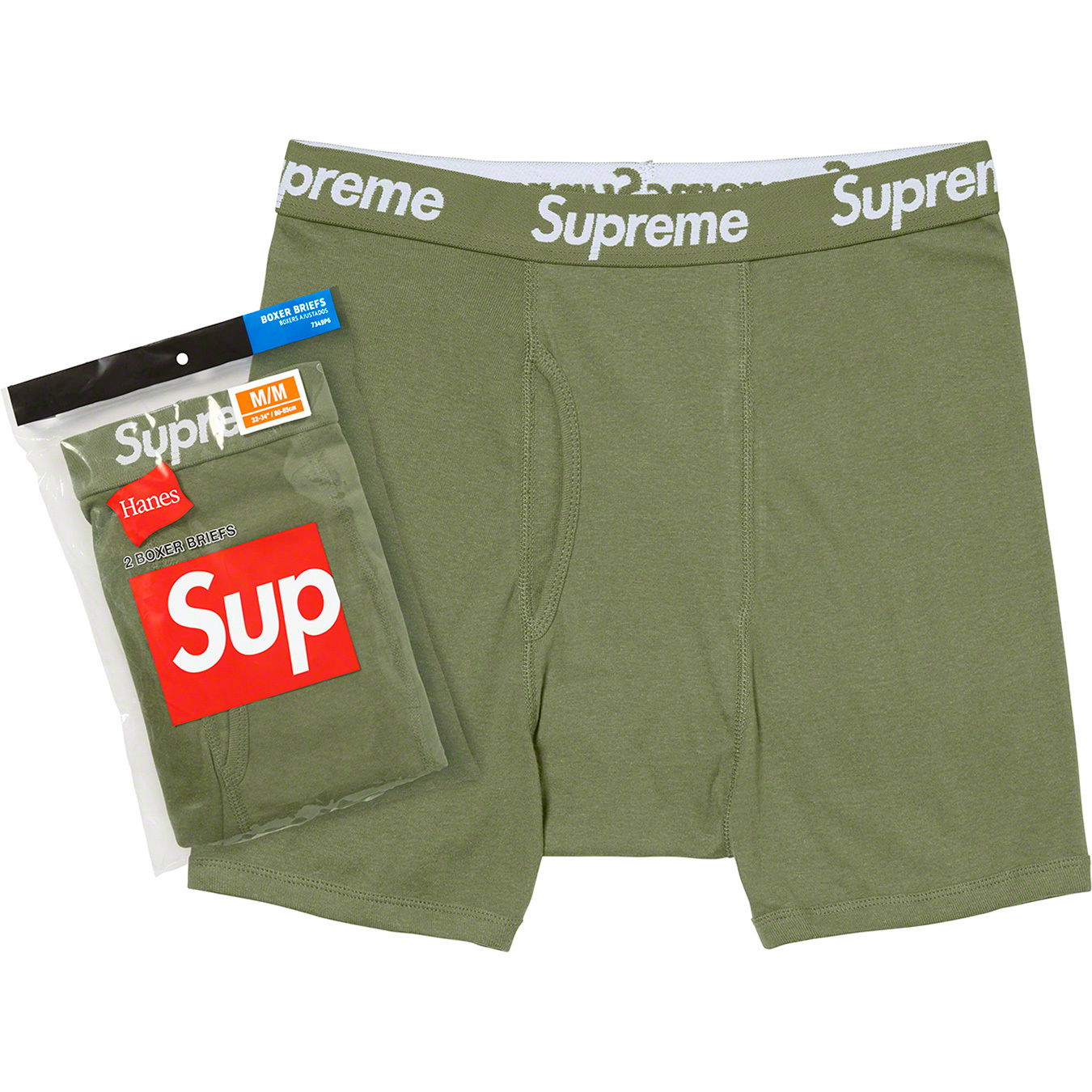 Боксерки Supreme Hanes Boxer Briefs Зелено | SS22A33, 0