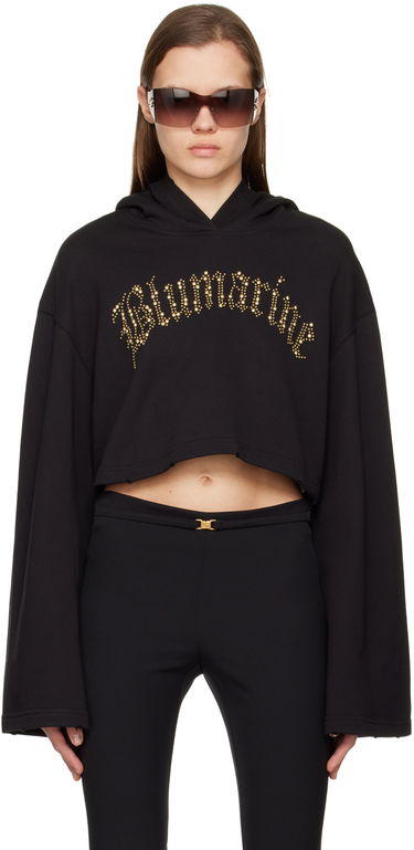 Суитчър Blumarine Blumarine Cropped Embellished Hoodie Черно | P322F017A, 0