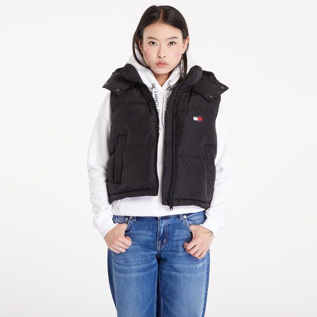 Crop Alaska Puffer Vest Black