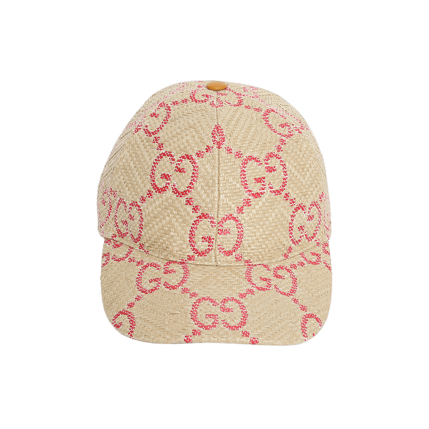 Шапка с козирка Gucci GG Raffia Effect Baseball Cap Розово | 701713 3HAJF 9576, 0