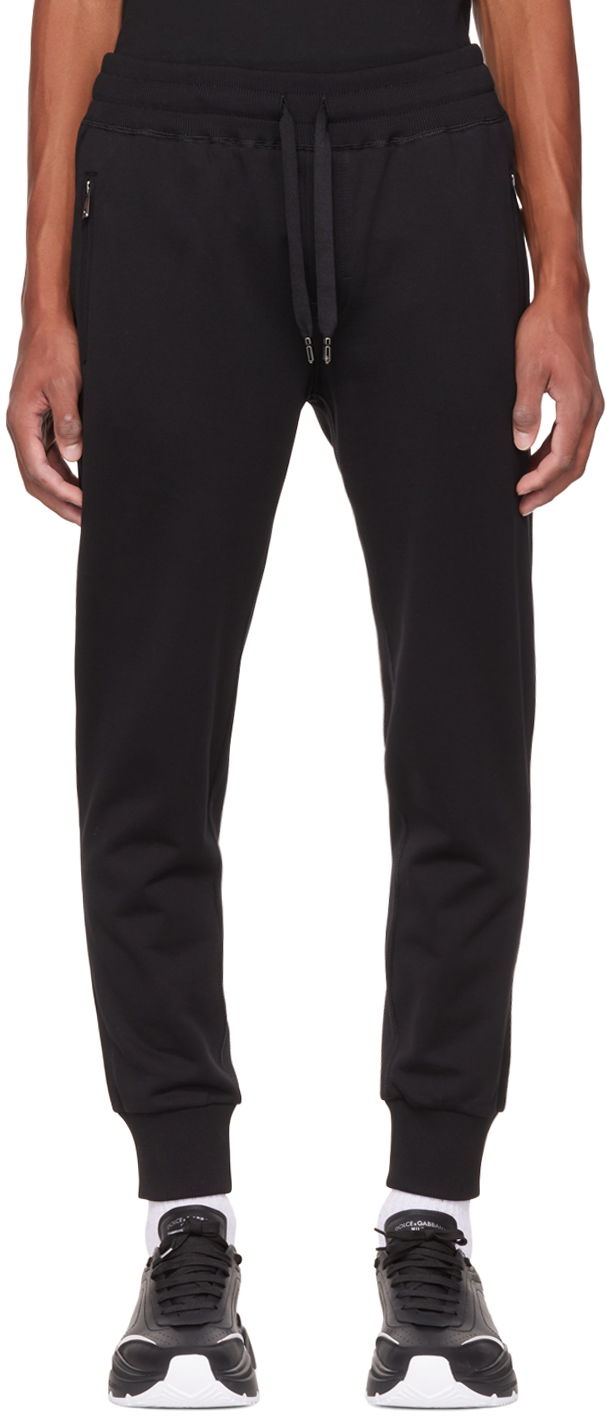 Спортни панталони Dolce & Gabbana Black Drawstring Lounge Pants Черно | GYWDATFU7DU