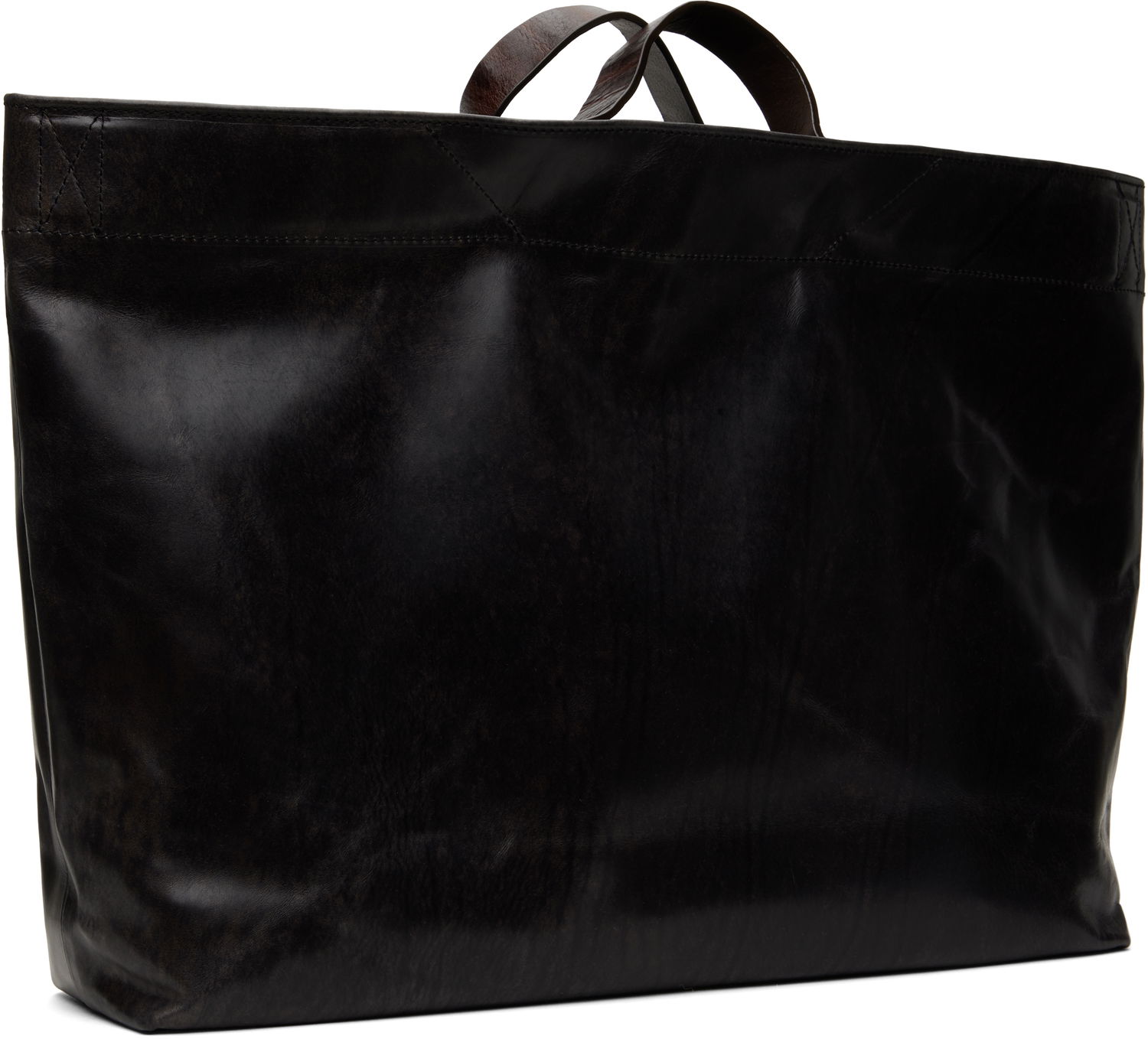 Голяма пазарска чанта OUR LEGACY Our Legacy Oblong Leather Tote Черно | A2258TV, 1