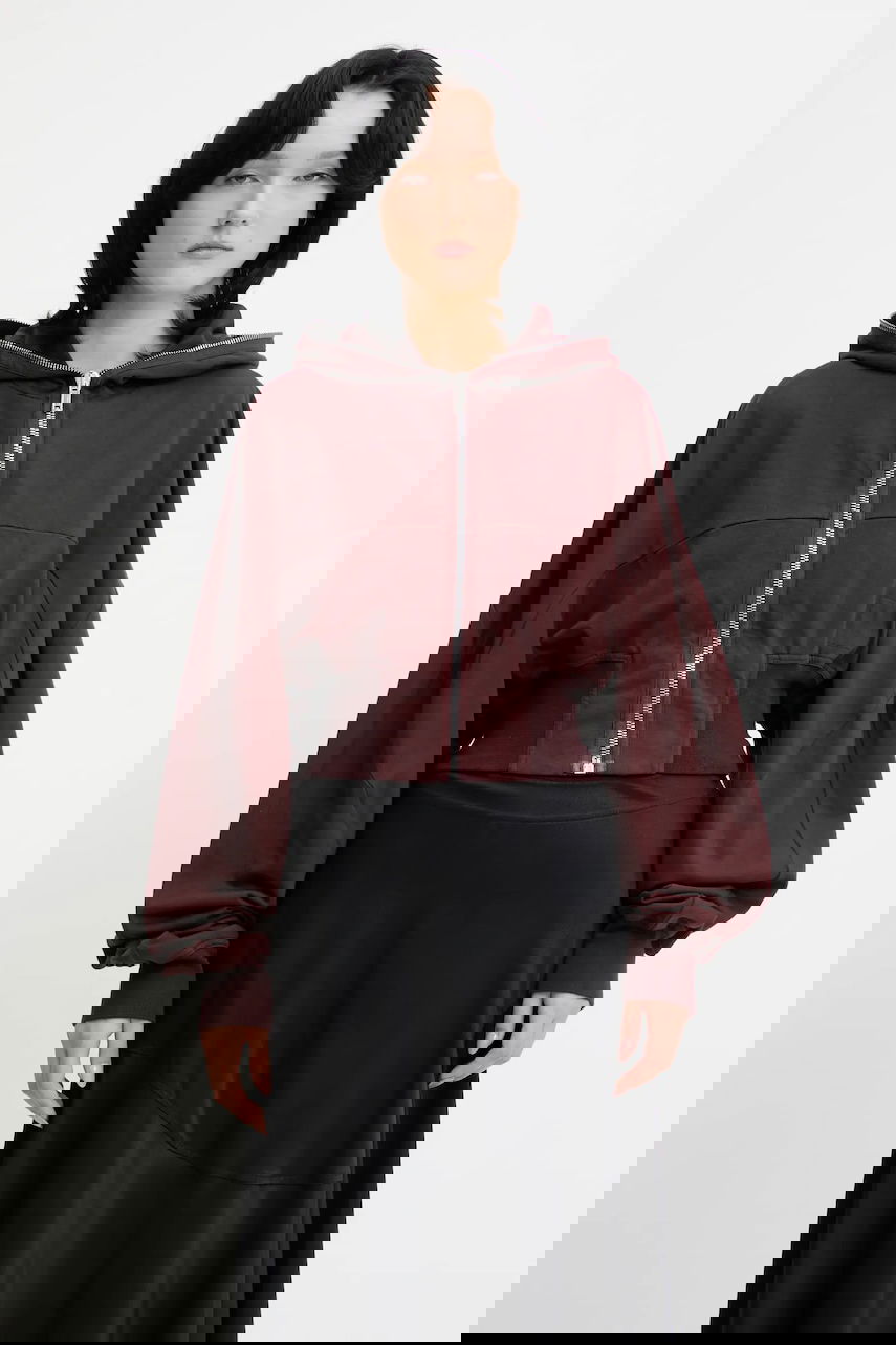 Суитчър Rick Owens Rick Owens DRKSHDW Collage Gimp Hoodie Бургунди | DS02E7233.RIG, 0