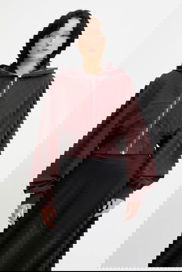 Суитчър Rick Owens Rick Owens DRKSHDW Collage Gimp Hoodie Бургунди | DS02E7233.RIG, 0
