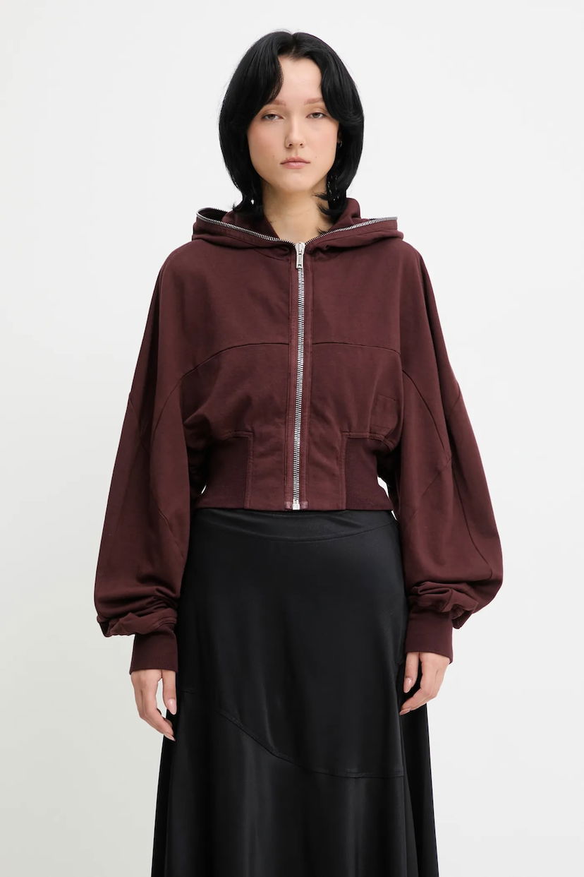 Суитчър Rick Owens Rick Owens DRKSHDW Collage Gimp Hoodie Бургунди | DS02E7233.RIG