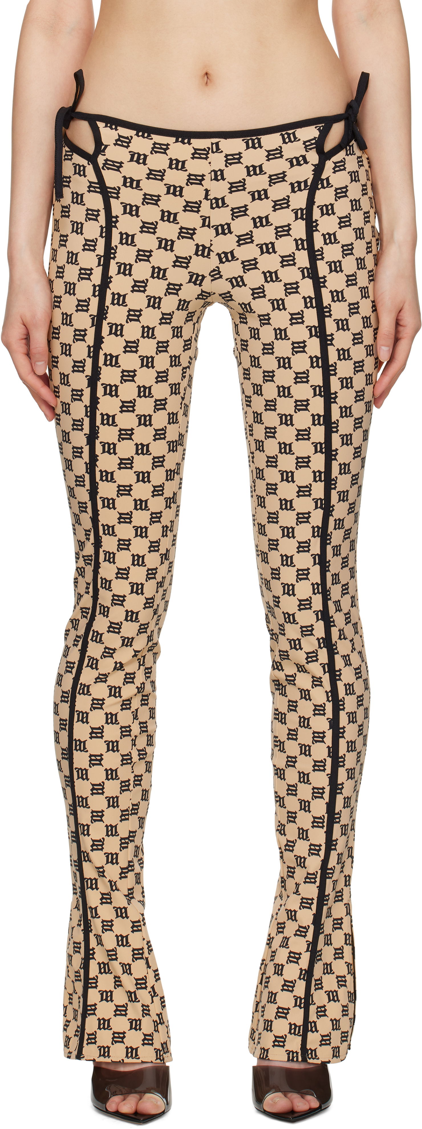 Клинове MISBHV MISBHV Monogram Coquette Leggings Бежово | 250W307, 0