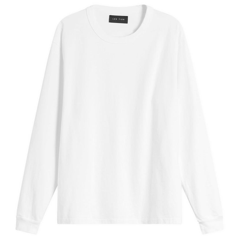 Тениска LES TIEN Heavyweight Binded Classic Long Sleeve T-Shirt Бяло | HV-2090-WHT