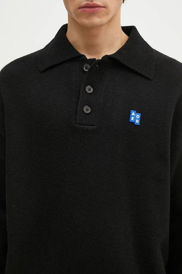 Поло тениска ADER ERROR Black Relaxed Fit Polo Sweater Черно | BM42FYKT0106BK, 3