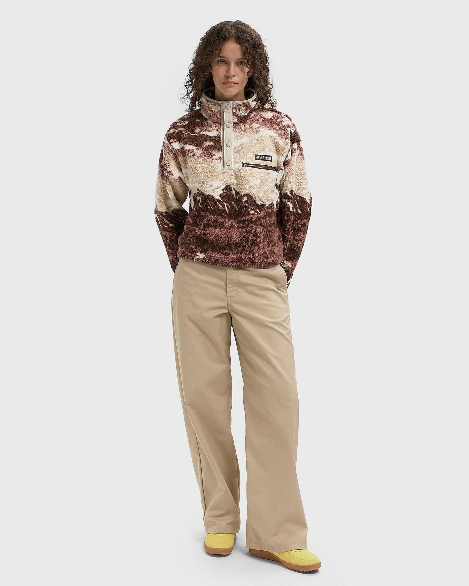 Пуловер Columbia Helvetia II Printed Cropped Fleece Half Snap Pullover Кафяво | 2098501256, 1