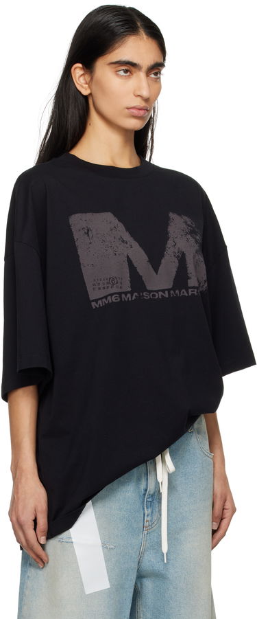 Тениска Maison Margiela MM6 Maison Margiela Sunbleached Logo T-Shirt Кафяво | S52GC0342 S24312, 4