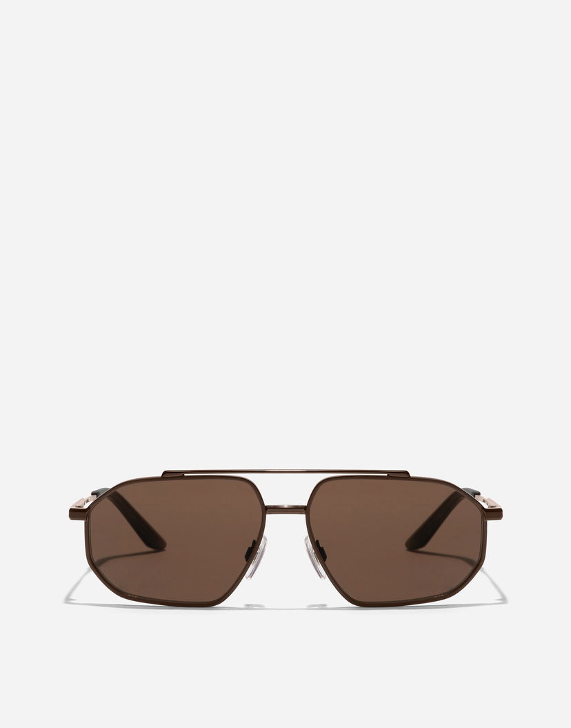 Слънчеви очила Dolce & Gabbana Metal Classic Hexagonal Double Bridge Sunglasses New Arrivals Кафяво | VG2328VM6739V000