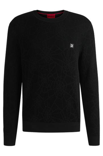 Пуловер BOSS Regular-Fit Spiderweb Sweater Черно | 50532075, 0