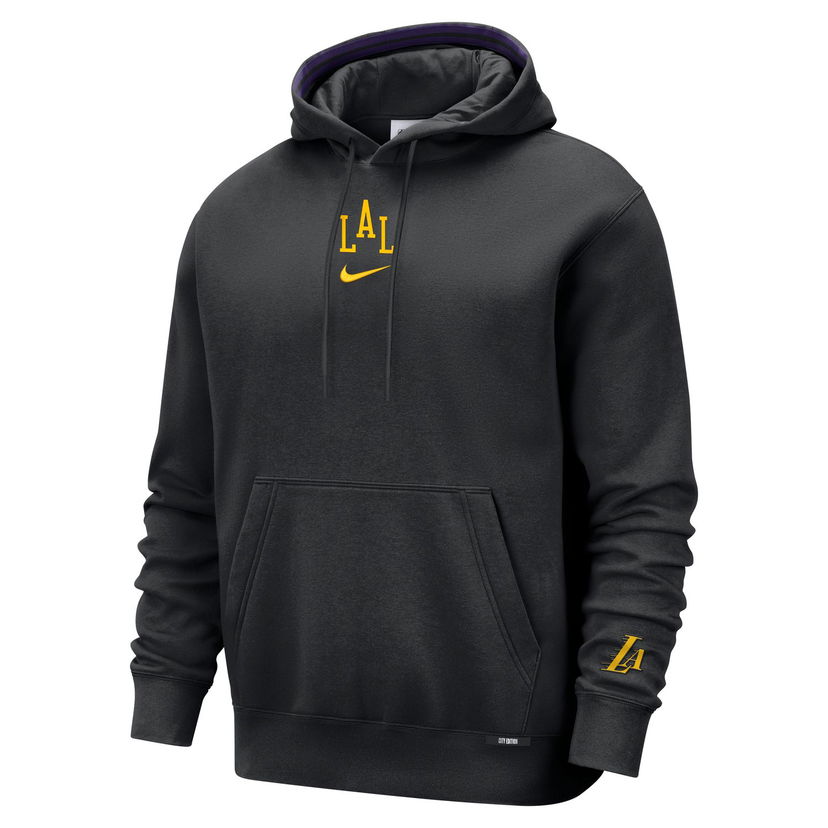 Суитчър Nike NBA Premium Club Los Angeles Lakers City Edition Fleece Hoodie Черно | HQ5540-010