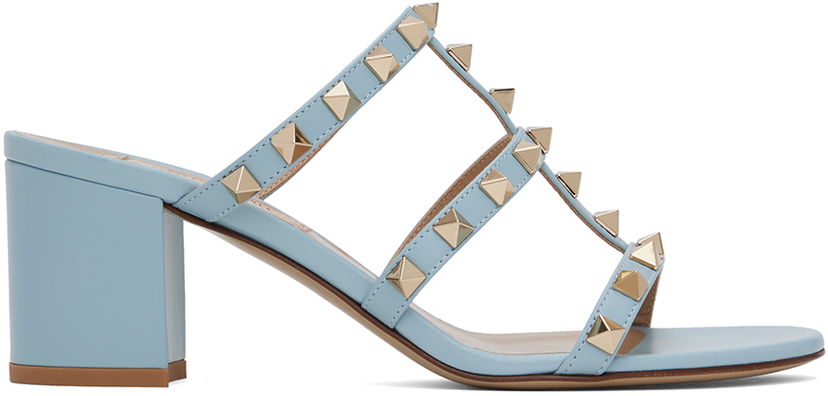 Аксесоари Valentino Valentino Garavani Rockstud Calfskin Heeled Sandals Синьо | 5W2S0C47VOD