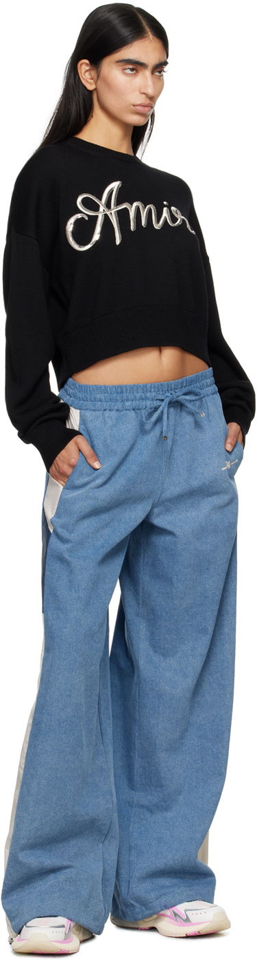 Пуловер AMIRI Amiri Swirl Cropped Sweater Черно | AWKNCW1011, 3