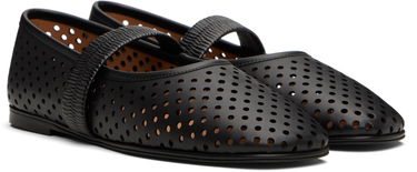 Кецове и обувки Stella McCartney Stella McCartney Ryder Perforated Ballerina Flats Черно | 810528KP027, 3