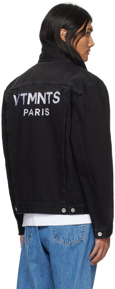Яке VETEMENTS VTMNTS Embroidered Denim Jacket Черно | VL20JA560BW, 2