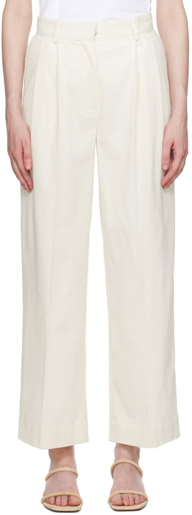 Панталони TOTEME TOTEME Pleated Wide-Leg Trousers Бяло | 243-WRB0202-FB0191, 0