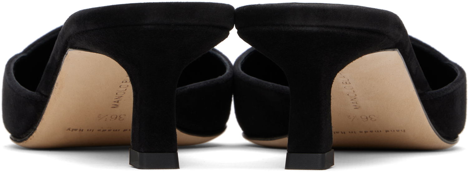 Бижута Manolo Blahnik Manolo Blahnik Moiramu Suede Heeled Mules Черно | 225-1957, 1