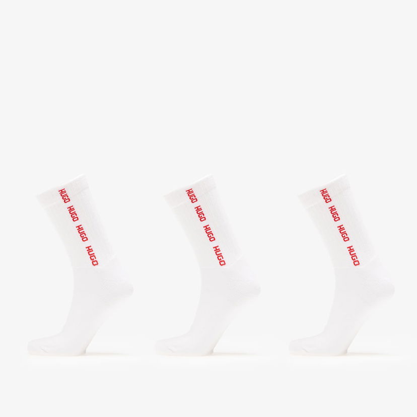 Чорапи BOSS Hugo Boss 3-Pack Rib Tape Socks Бяло | 50543076-101