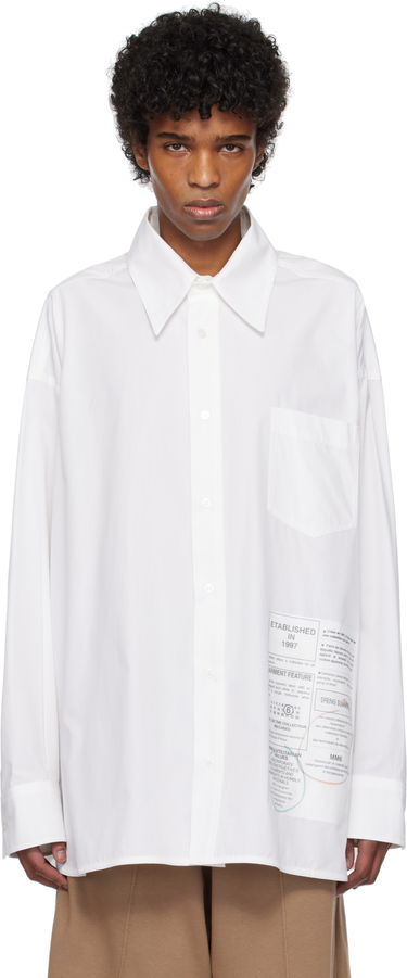 Риза Maison Margiela MM6 Maison Margiela Newspaper Print Shirt Бяло | SH0DT0027 M35152, 0