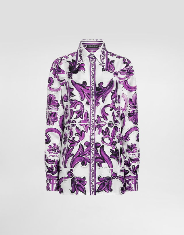 Dolce & Gabbana Majolica Print Silk Twill Shirt