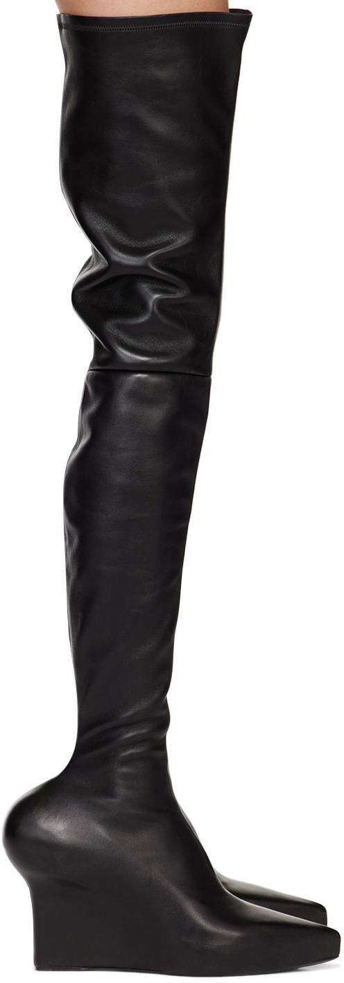 Кецове и обувки Givenchy Givenchy Pointed Wedge Over-the-Knee Boots Черно | BE702DE1J5001