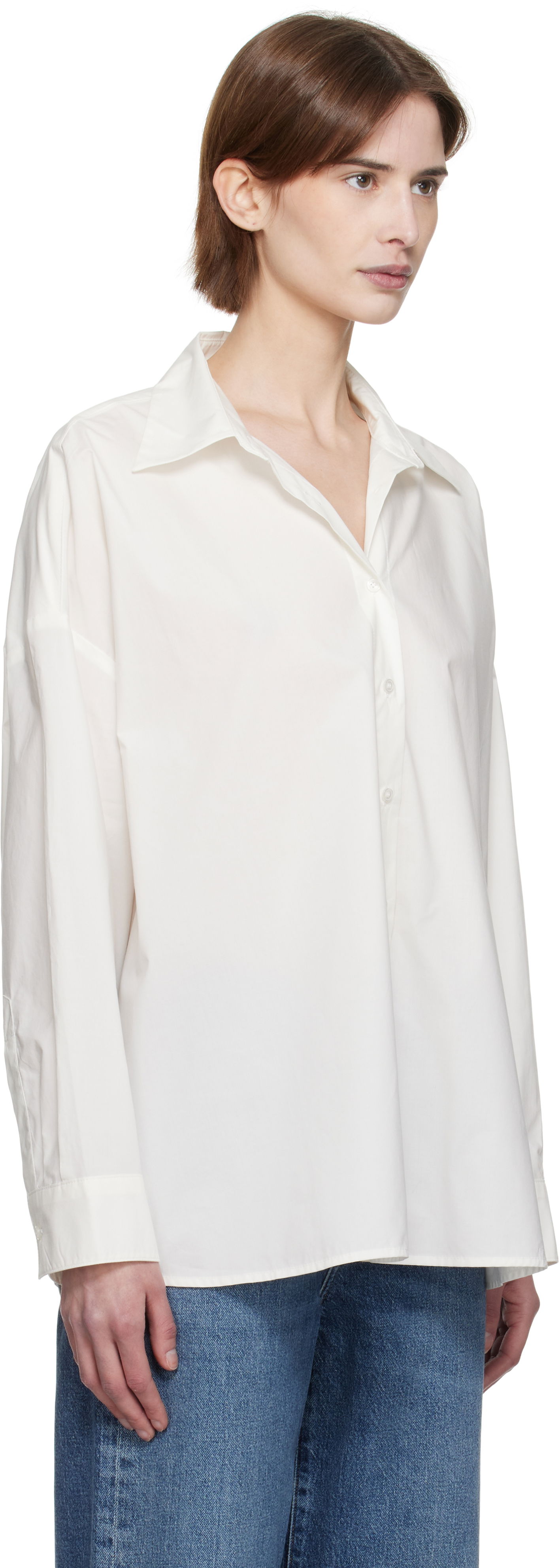 Риза AGOLDE AGOLDE Roux Relaxed-Fit Shirt Бяло | A7354-1769, 1