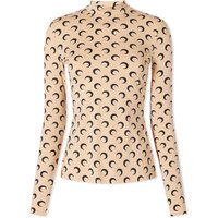Тениска Marine Serre Regenerated All Over Moon Jersey Second Skin Top Бежово | WTO072-TA10, 1
