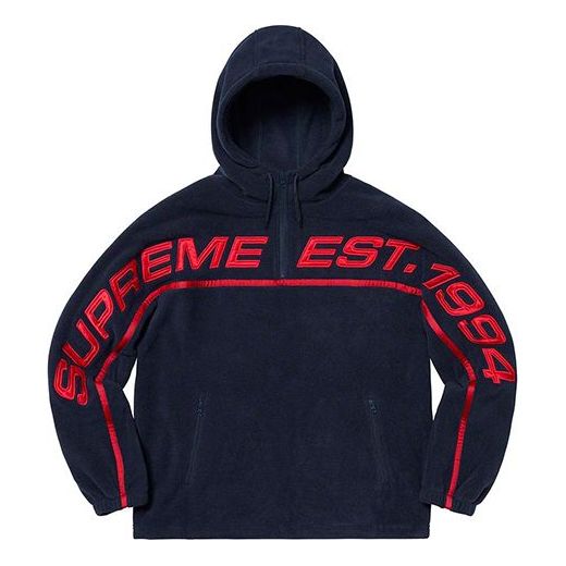 Суитчър Supreme Polartec Half Zip Hooded Sweatshirt Тъмно синьо | SUP-FW19-10768