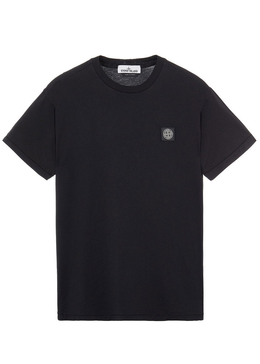 Тениска Stone Island 60/2 Cotton Slim Fit Logo Applique T-Shirt Черно | 751524113v0029-9088 / 771524113V0029-9088