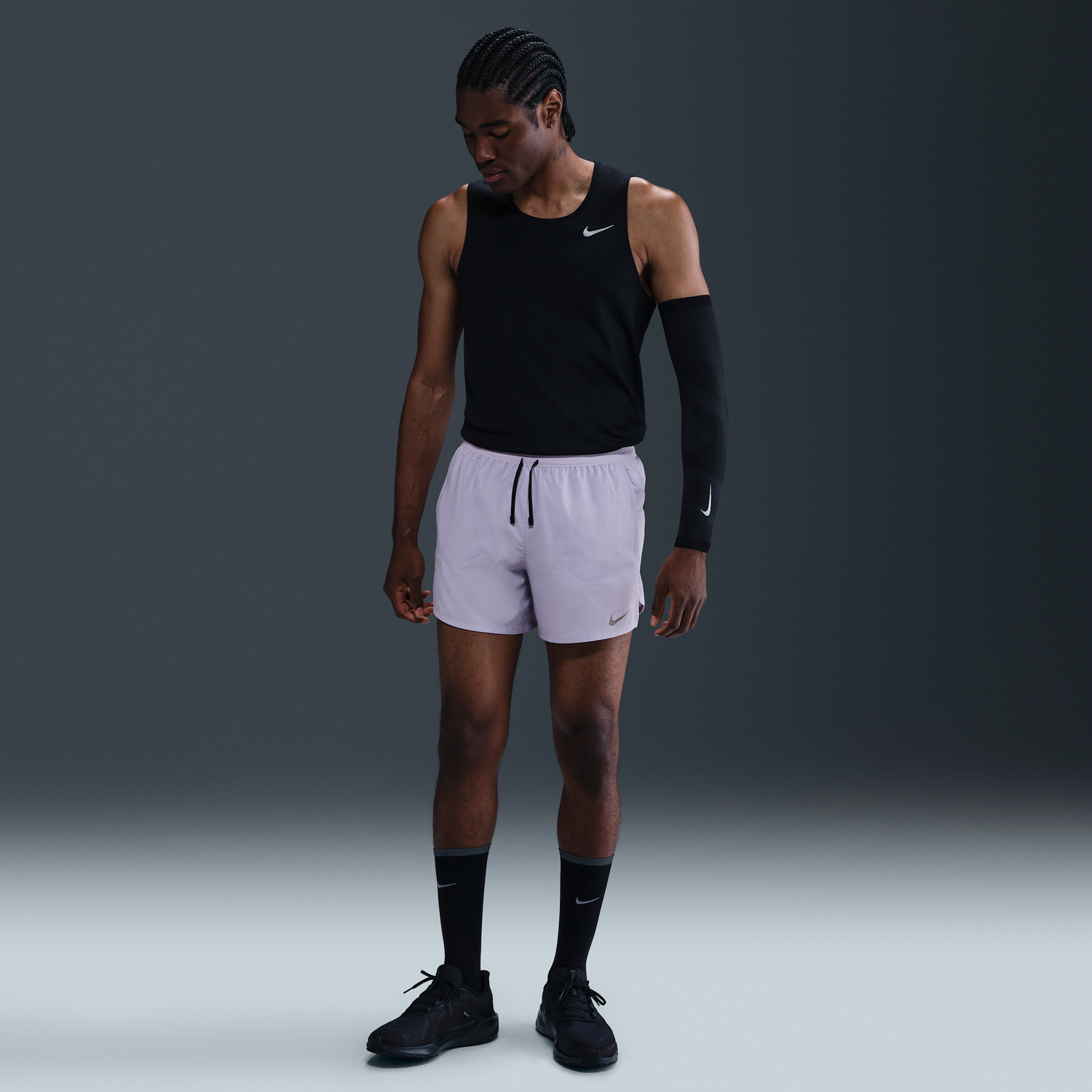 Къси панталони Nike Stride 5" Dri-FIT Running Shorts with Liner Лилаво | DM4755-515, 0