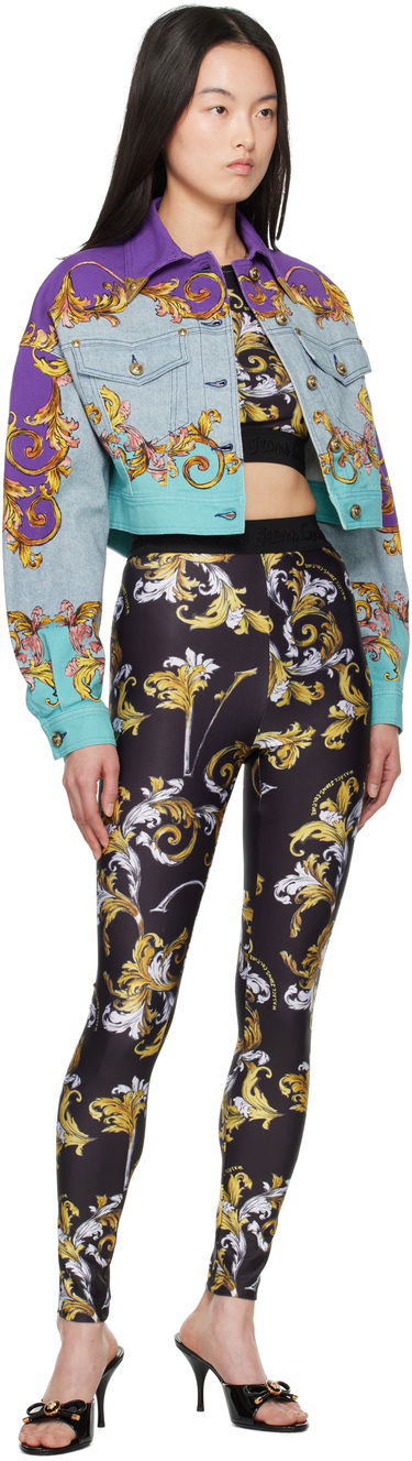 Яке Versace Versace Jeans Couture Outline Barocco Cropped Denim Jacket Многоцветен | E78HAS4P0_EES139L54, 3