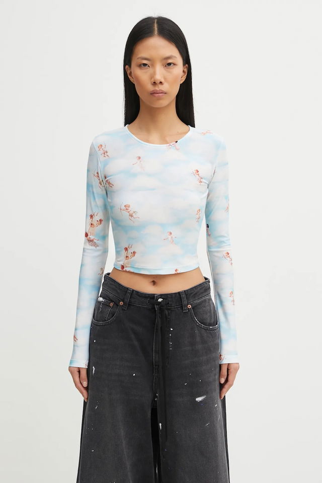 Beatitudo Print Long Sleeve Crop