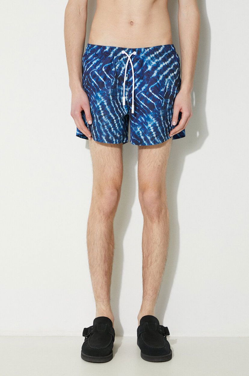 Бански Marcelo Burlon Aop Sound Waves Swim Shorts Синьо | CMFA003S24FAB0024501