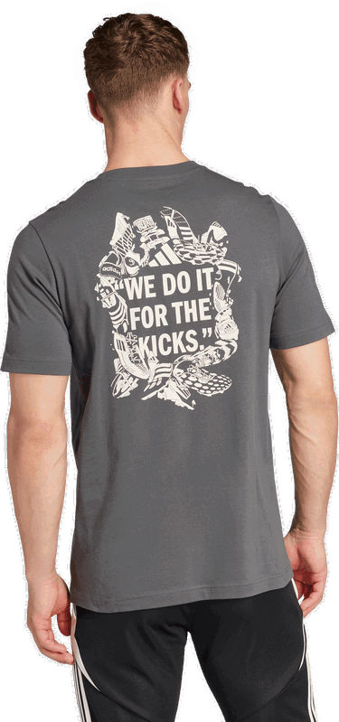 Тениска adidas Performance Football Kicks Graphic Tee Сиво | JD8211, 2
